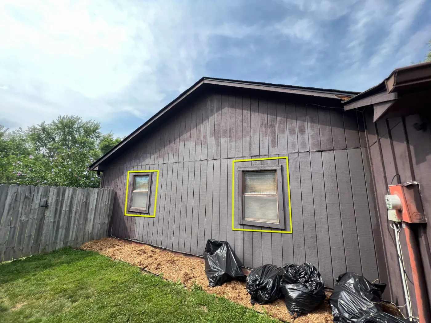 Storm-damaged window documented in Clarks Hill